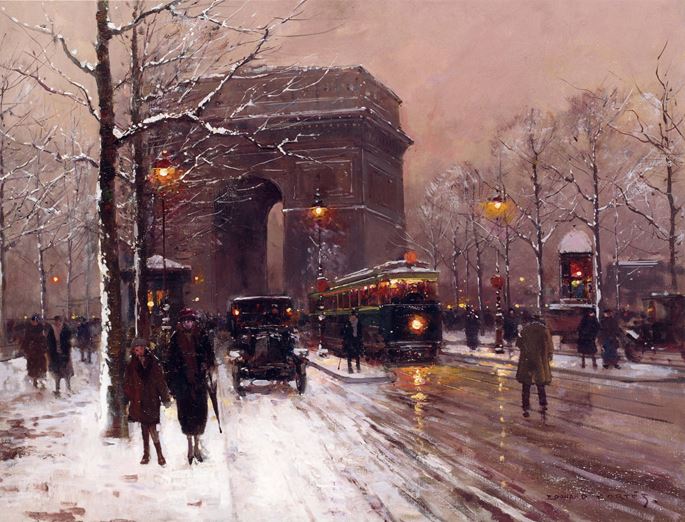 Edouard Cortes - Arc de Triomphe, Paris, Winter | MasterArt